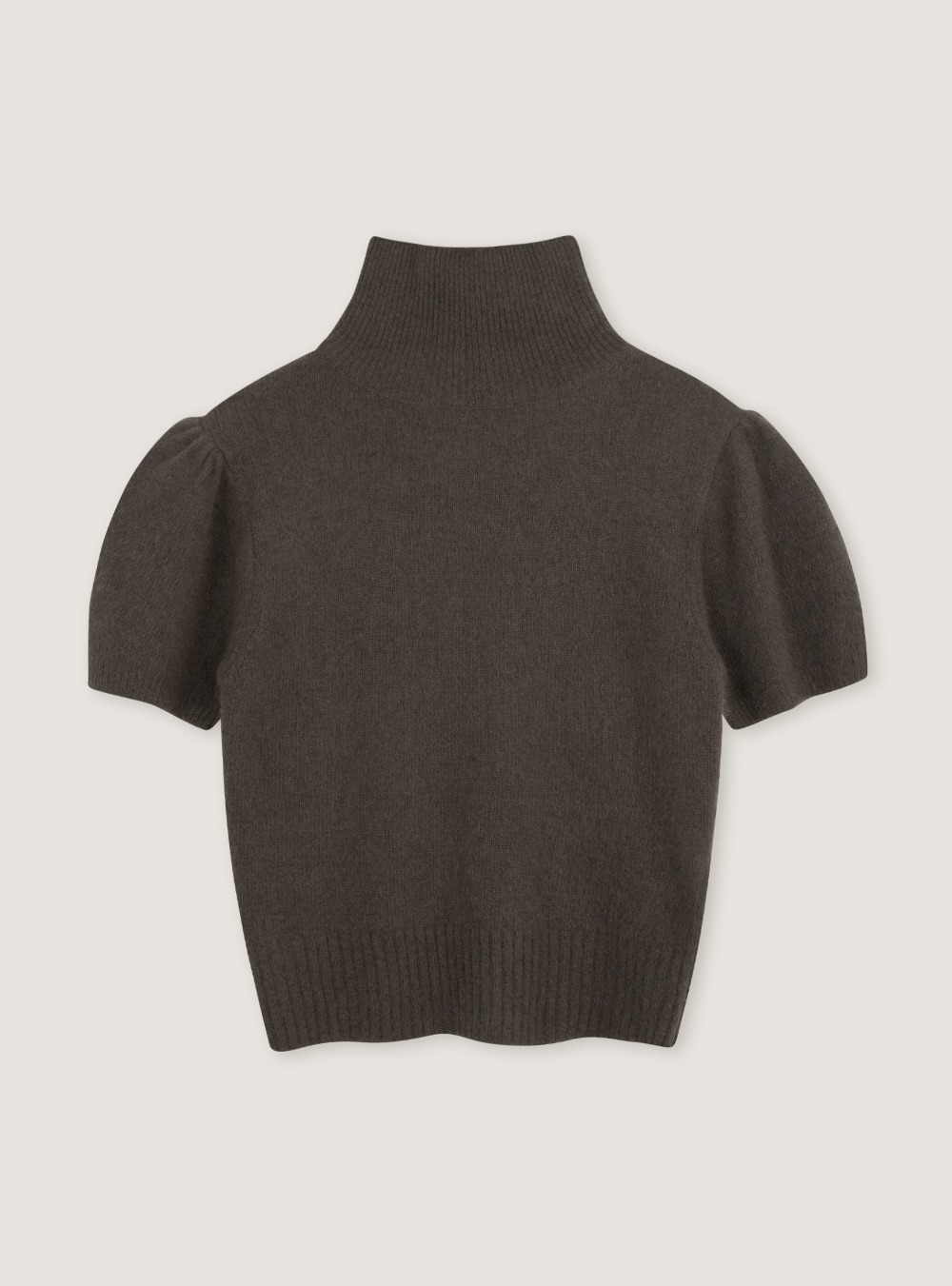 2ND_PUFF SLEEVE KNIT - BROWN