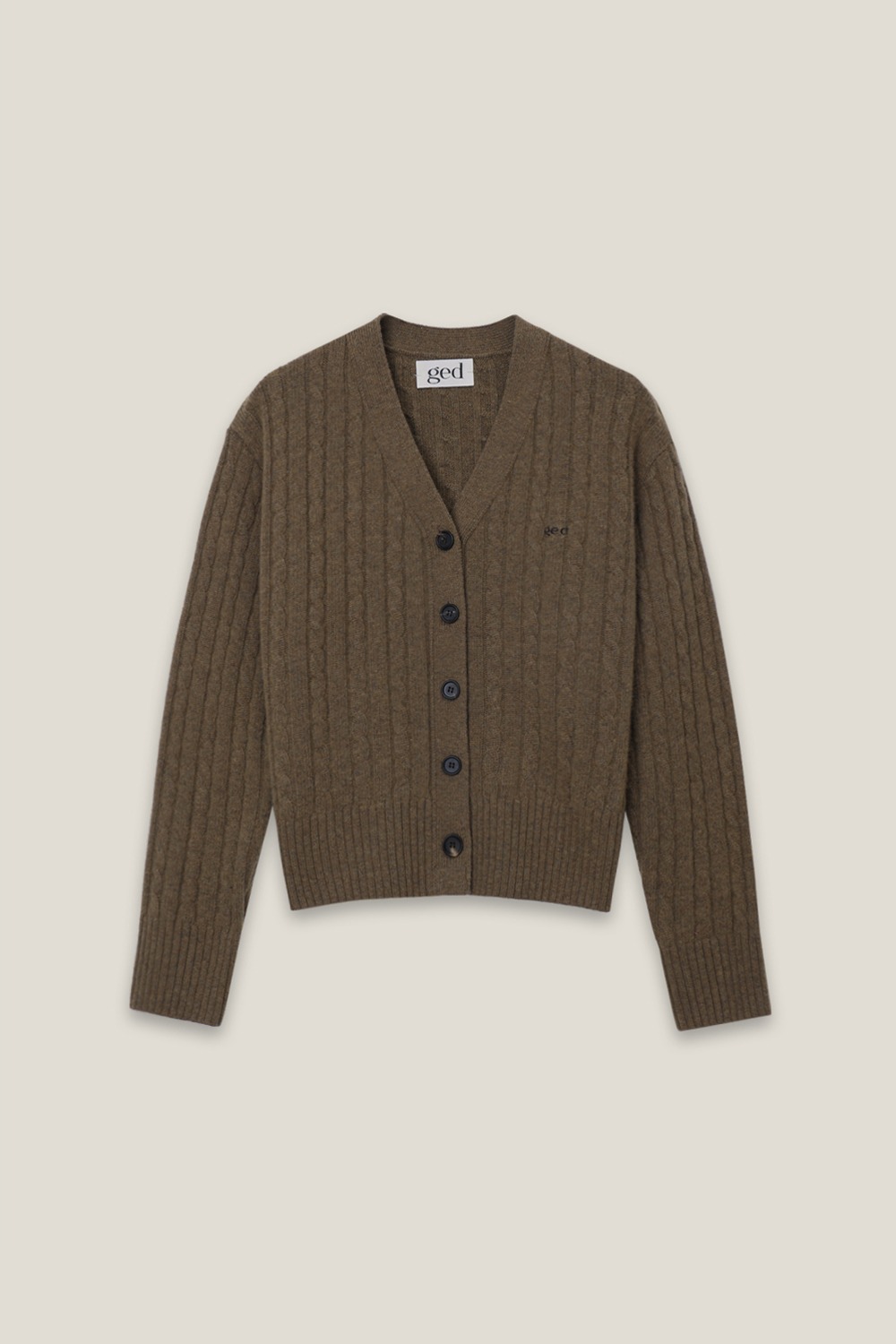 CABLE CARDIGAN - BROWN