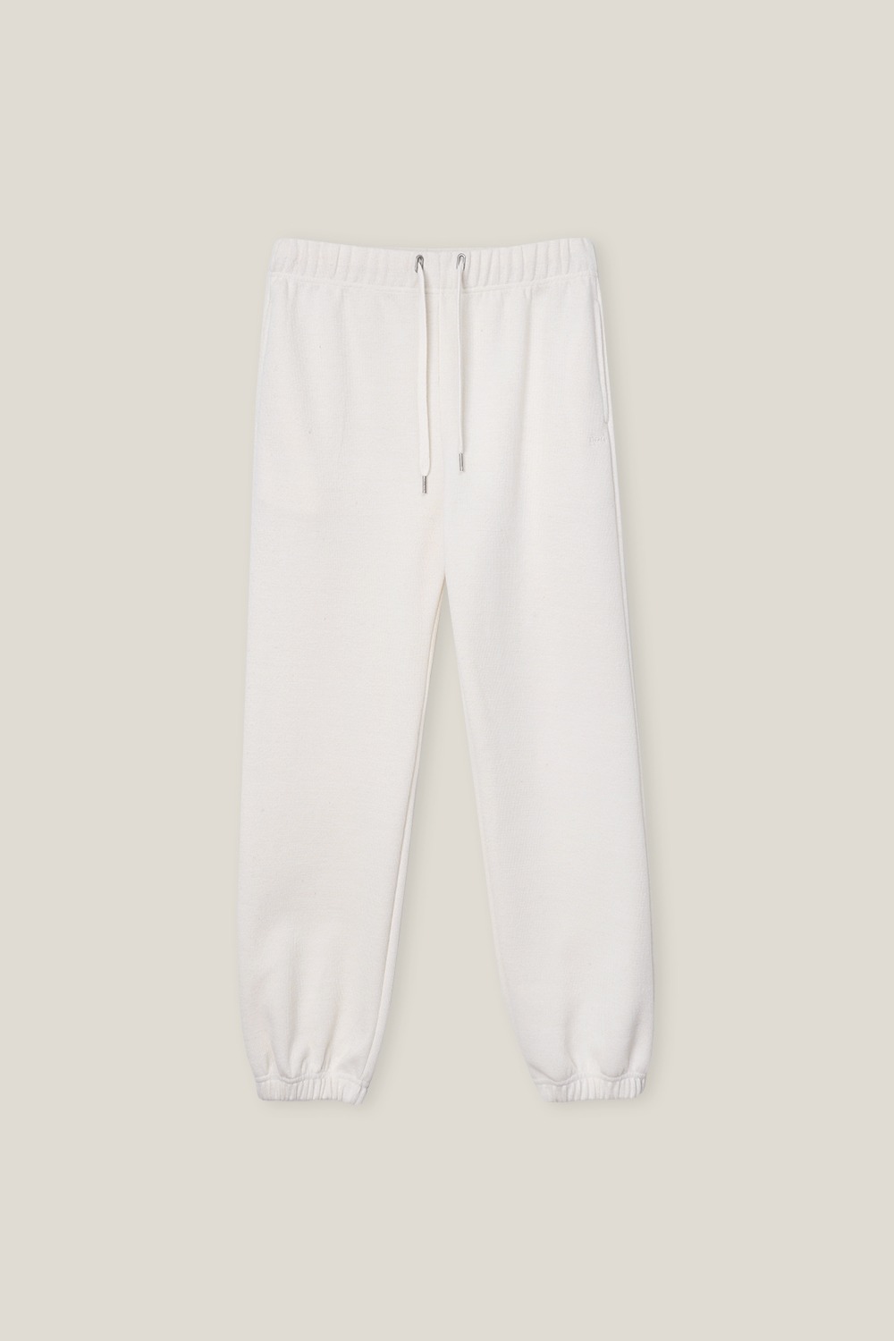 KNITTED JOGGER PANTS - CREAM