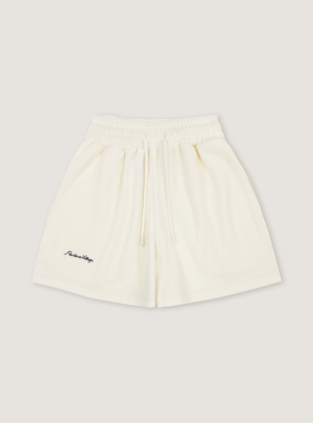 TERRY BANDING SHORTS - IVORY