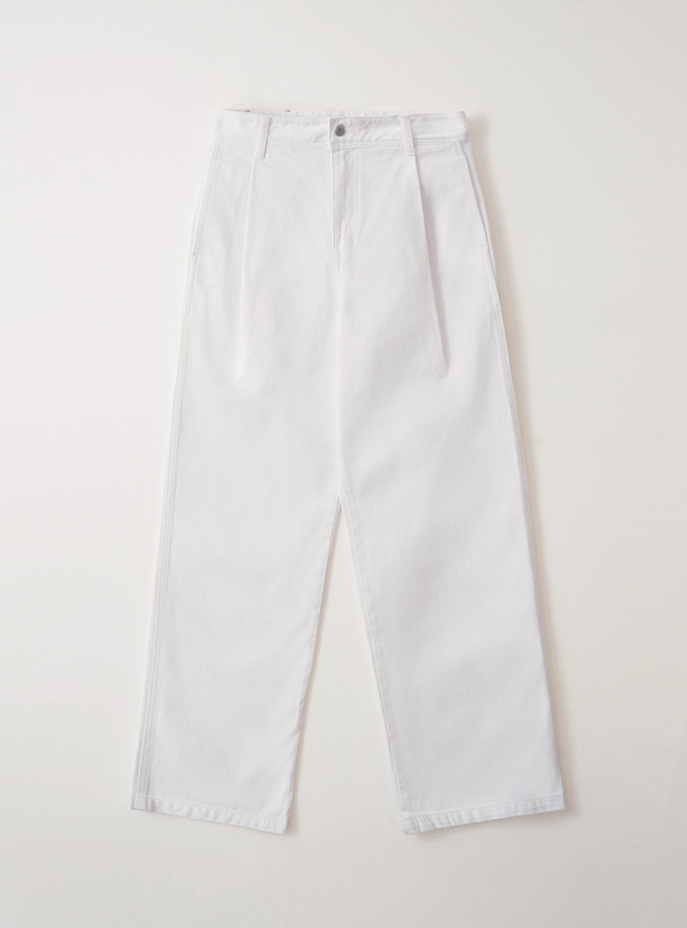 2ND_ONE-TUCK STRAIGHT JEANS - WHITE